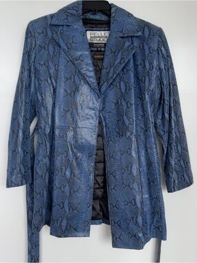 Wilson’s Leather Blue Snake-Print Jacket